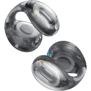 Anker Soundcore C40i, Open-Ear Earbuds, Clip-On Headphones, Flexible Joint Design, Button Controls, Lightweight Comfort, Stable Fit with Attachable Ear Grips, Expansive Drivers, Black/Clear | C40i