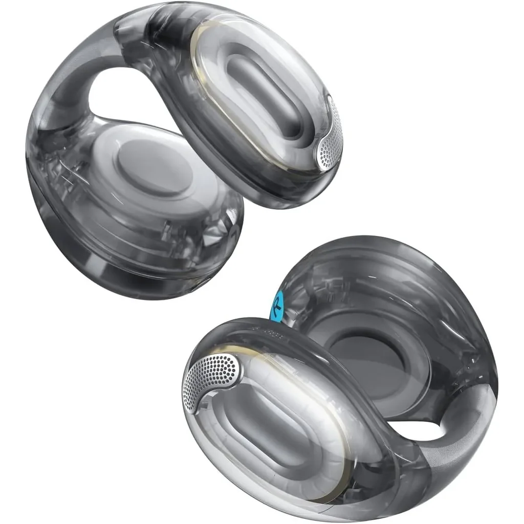 Anker Soundcore C40i, Open-Ear Earbuds, Clip-On Headphones, Flexible Joint Design, Button Controls, Lightweight Comfort, Stable Fit with Attachable Ear Grips, Expansive Drivers, Black/Clear | C40i
