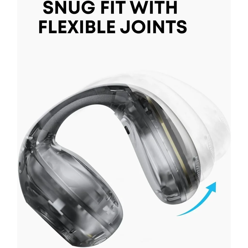 Anker Soundcore C40i, Open-Ear Earbuds, Clip-On Headphones, Flexible Joint Design, Button Controls, Lightweight Comfort, Stable Fit with Attachable Ear Grips, Expansive Drivers, Black/Clear | C40i - Image 2