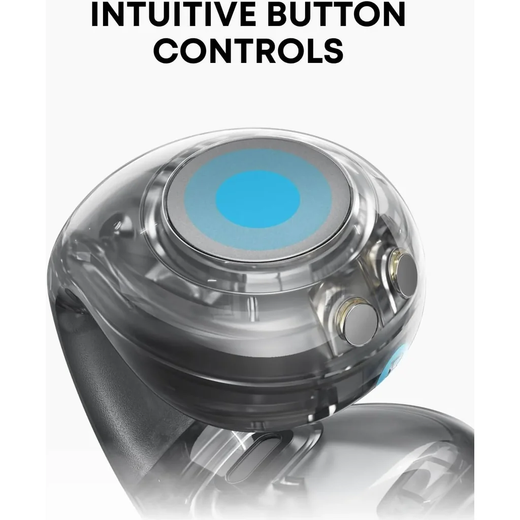 Anker Soundcore C40i, Open-Ear Earbuds, Clip-On Headphones, Flexible Joint Design, Button Controls, Lightweight Comfort, Stable Fit with Attachable Ear Grips, Expansive Drivers, Black/Clear | C40i - Image 4