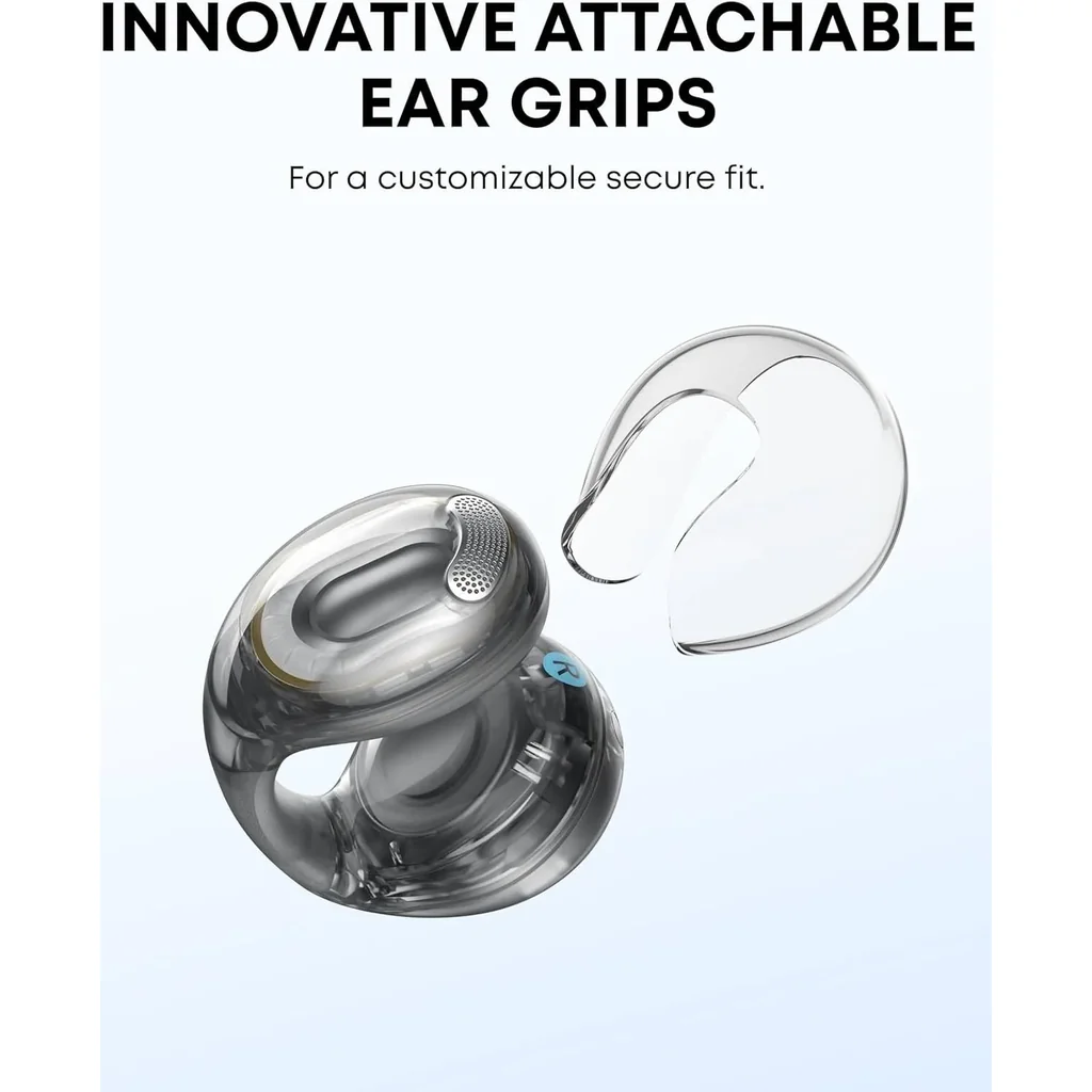 Anker Soundcore C40i, Open-Ear Earbuds, Clip-On Headphones, Flexible Joint Design, Button Controls, Lightweight Comfort, Stable Fit with Attachable Ear Grips, Expansive Drivers, Black/Clear | C40i - Image 7