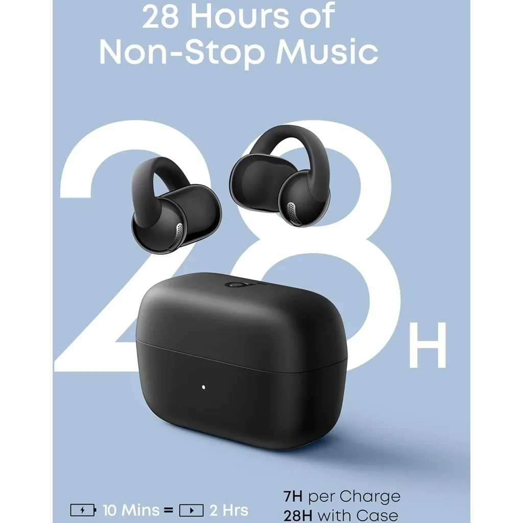 Anker Soundcore C50i, Open-Ear Headphones, Ultra-Comfort, FlexiClip Design, 12mm Drivers for Powerful Bass, AI Clear Calls, 28H Playtime, Secure Fit, Hi-Res, IP55, Bluetooth 6.0, White | C50i - Image 2