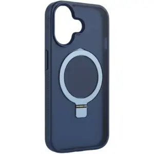 CROWNYX Aegis GripStand Pro Case for iPhone 16, Compatible with MagSafe, Shockproof, Slim Hybrid TPU Cover with Kickstand & Grip Ring, Blue | IP16-MGSF-AGSP-BLU