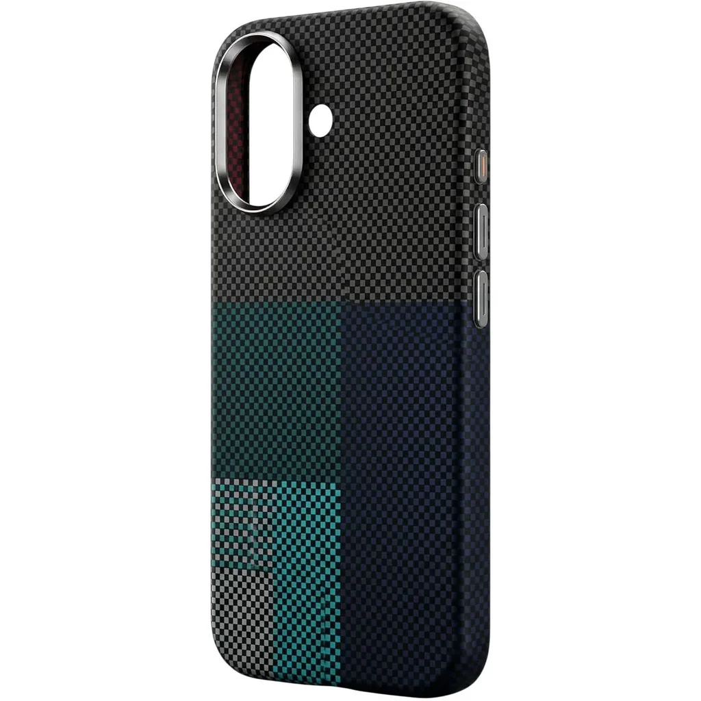 CROWNYX Carbon Fiber Case for iPhone 17, MagSafe Compatible, Ultra Slim Drop Resistant Cover, Anti-Slip, Anti-Scratch, Blue| IP17-MGSF-FBONE-BLU - Image 3
