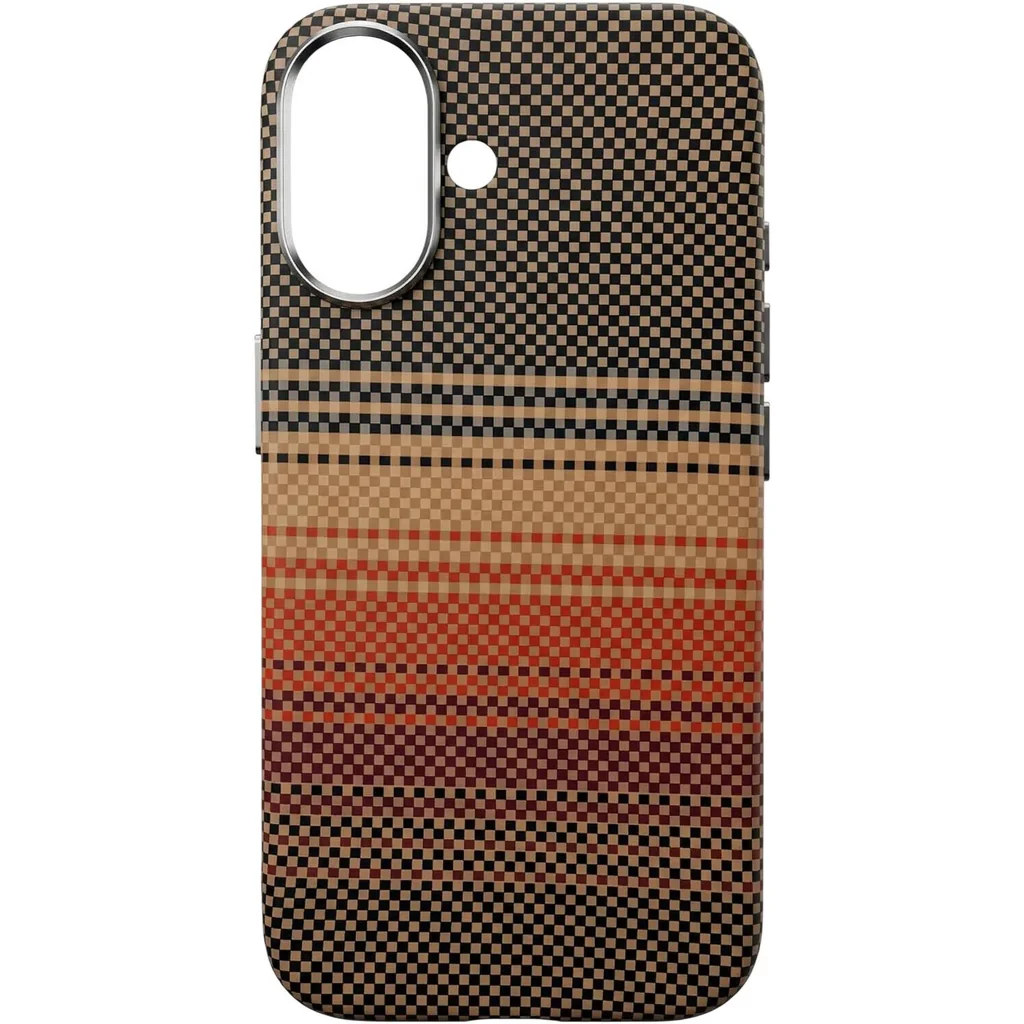CROWNYX Carbon Fiber Case for iPhone 17, MagSafe Compatible, Ultra Slim Drop Resistant Cover, Anti-Slip, Anti-Scratch, Brown | IP17-MGSF-FBONE-BRN - Image 2