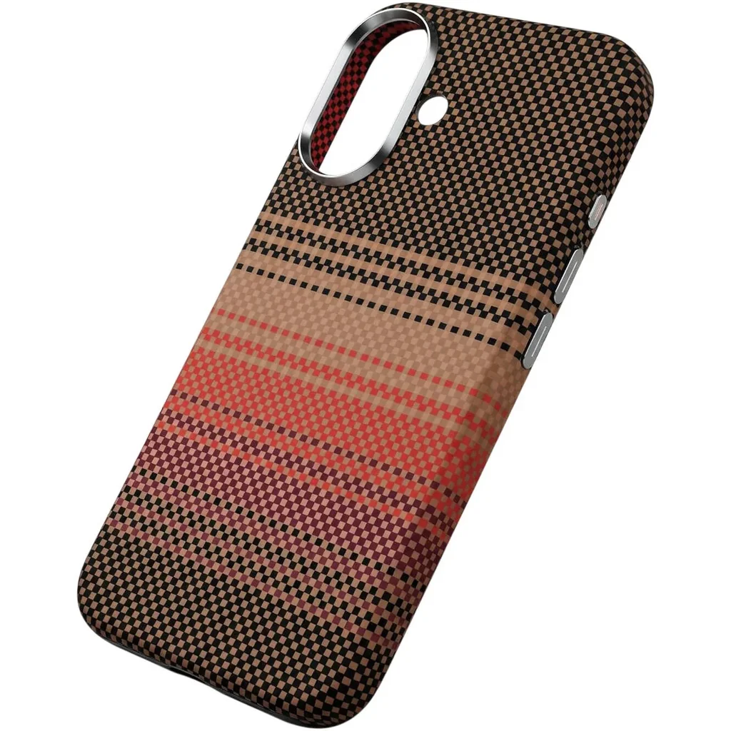 CROWNYX Carbon Fiber Case for iPhone 17, MagSafe Compatible, Ultra Slim Drop Resistant Cover, Anti-Slip, Anti-Scratch, Brown | IP17-MGSF-FBONE-BRN - Image 3