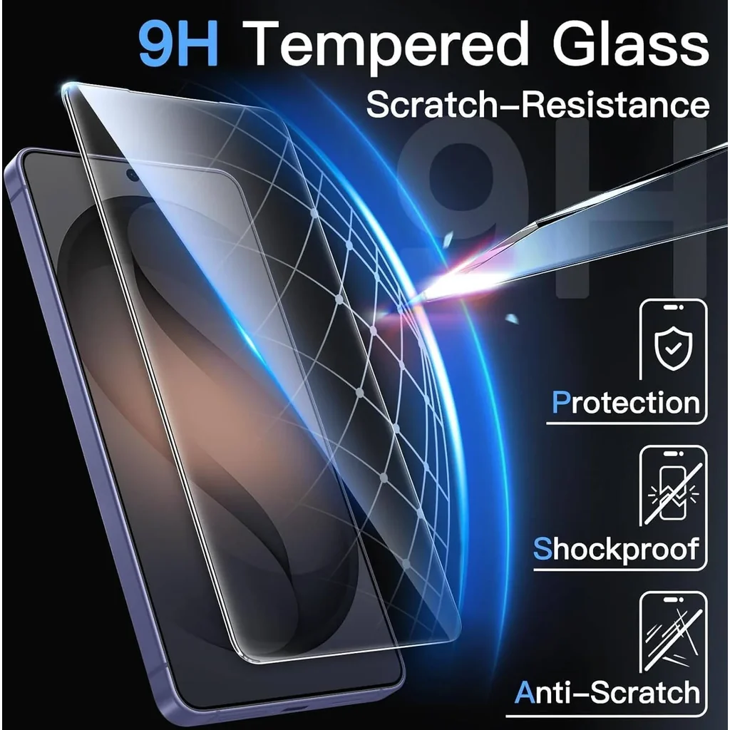 CROWNYX Clear Screen Protector for Samsung Galaxy S26 Ultra, 9H Hardness, Military Grade Shatterproof, Black Edge Tempered Glass with Easy Installation Tool, Case-Friendly, HD Clear | SAM-S26ULT-CSP - Image 3
