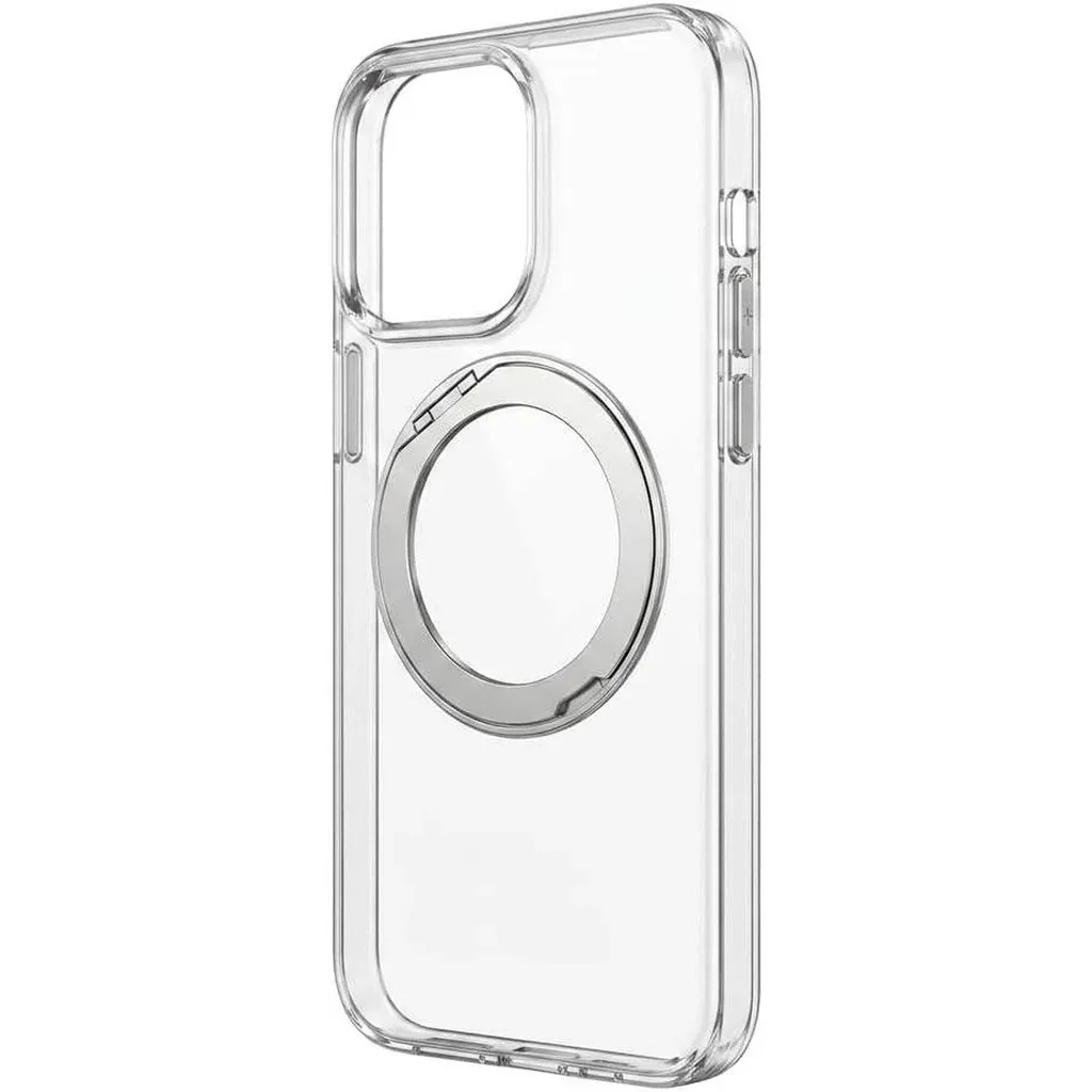 CROWNYX Crystal Spin Case for iPhone 15 Pro, 360 Degree Spin Ring Stand, Magsafe Compatible, Military Grade Protection, Anti Yellowing, Transparent Back, Scratch Resistant | IP15P-MGSF-CSP - Image 3