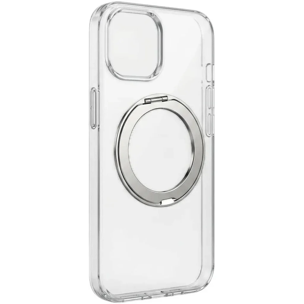CROWNYX Crystal Spin Case for iPhone 15, 360 Degree Spin Ring Stand, Magsafe Compatible, Military Grade Protection, Anti Yellowing, Transparent Back, Scratch Resistant | IP15-MGSF-CSP - Image 2