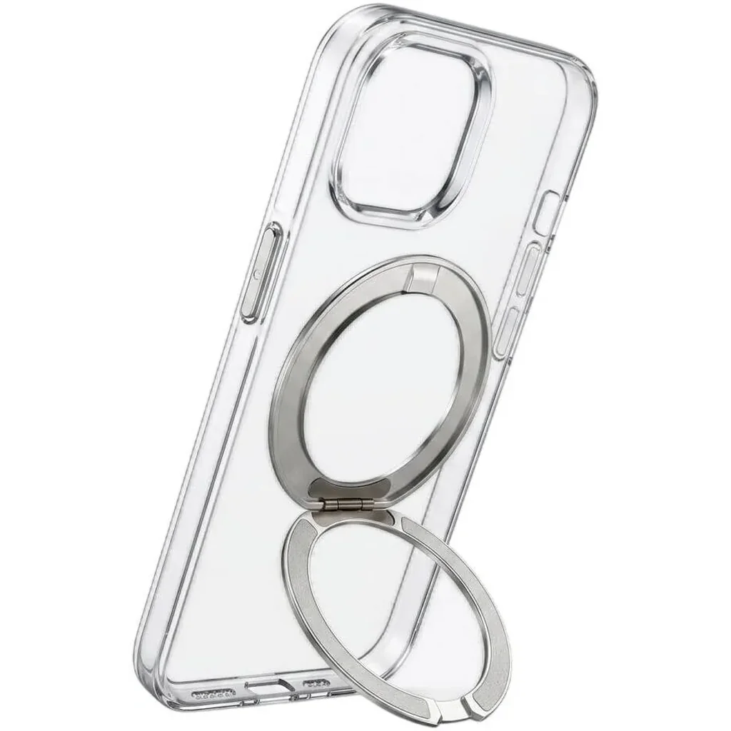 CROWNYX Crystal Spin Case for iPhone 16 Pro, 360 Degree Spin Ring Stand, Magsafe Compatible, Military Grade Protection, Anti Yellowing, Transparent Back, Scratch Resistant | IP16P-MGSF-CSP - Image 3