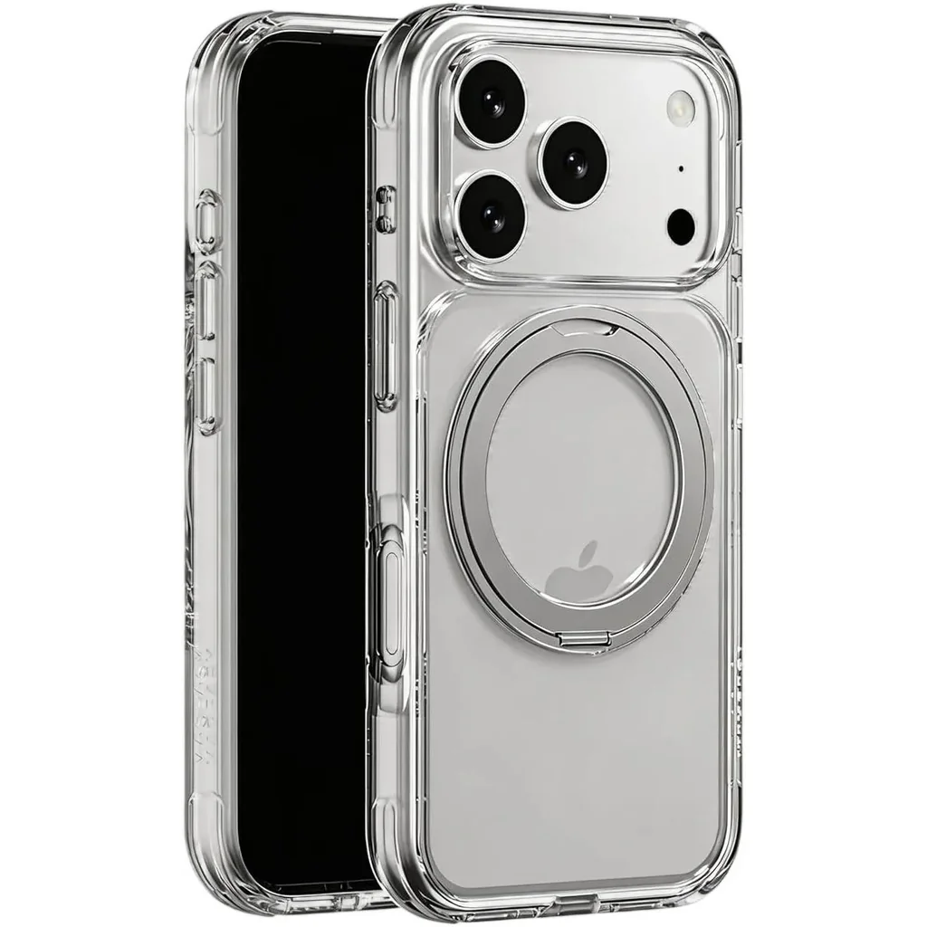 CROWNYX Crystal Spin Case for iPhone 17 Pro Max, 360 Degree Spin Ring Stand, Magsafe Compatible, Military Grade Protection, Anti Yellowing, Transparent Back, Scratch Resistant | IP17PM-MGSF-CSP - Image 2