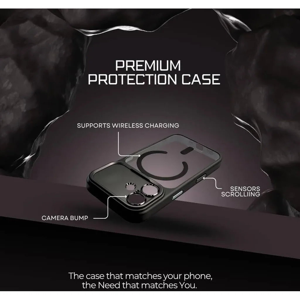 CROWNYX Fresh Aura Case for iPhone 16, Magsafe Compatible, Camera Control Cover, Military-Grade Drop Protection,TPU Case, Scretch Resistant, Black | IP16-MGSF-FA-BLK - Image 3