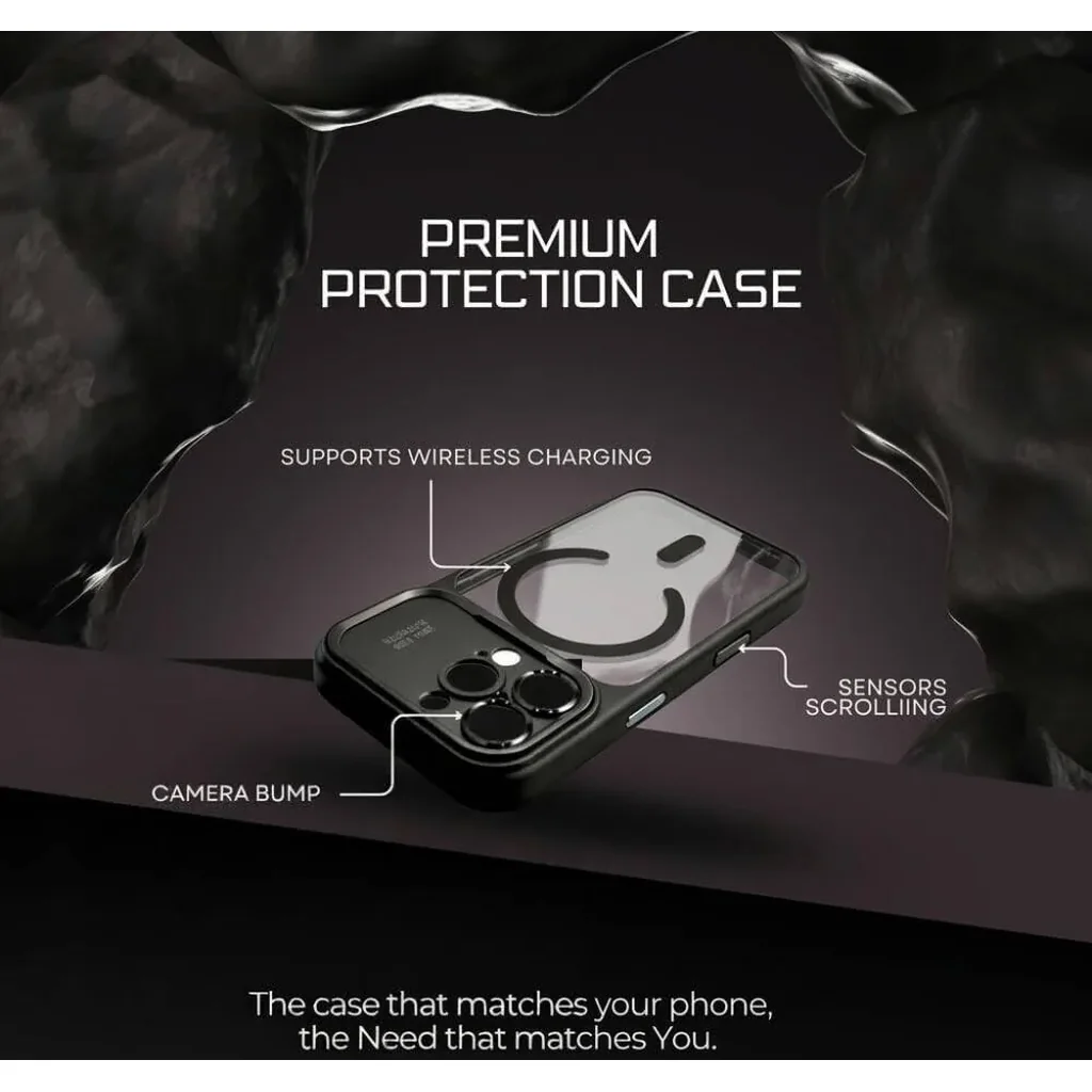 CROWNYX Fresh Aura Case for iPhone 16 Pro Max, Magsafe Compatible, Camera Control Cover, Military-Grade Drop Protection,TPU Case, Scretch Resistant, Black | IP16PM-MGSF-FA-BLK - Image 2