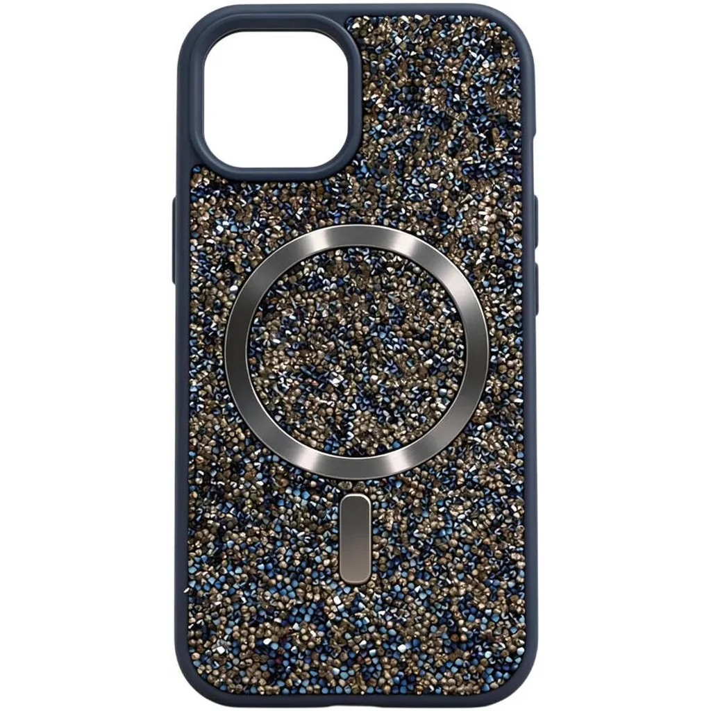 CROWNYX GlamAura Glitter Case for Iphone 15, Magsafe Compatible, Bling Sparkle Shockproof Phone, Bumper Cover, Blue | IP15-MGSF-GA-BLU - Image 2
