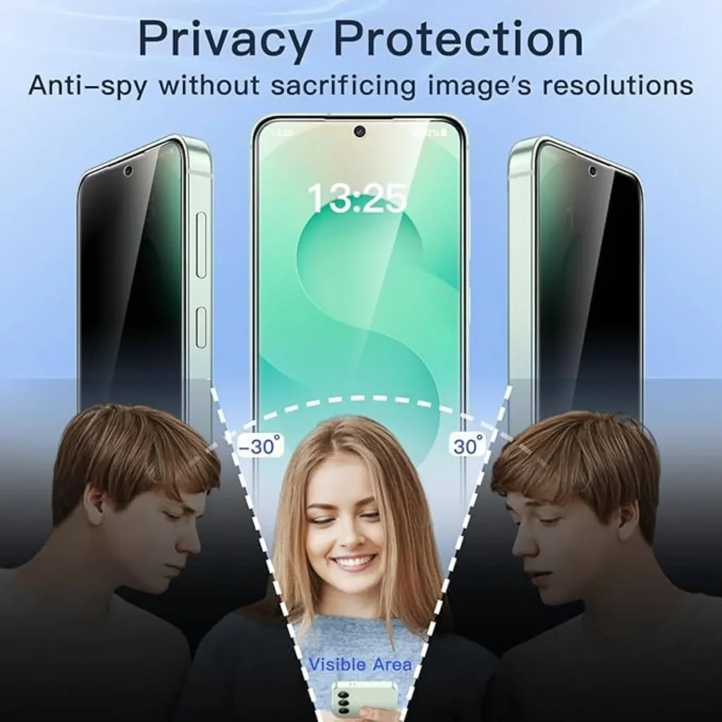 CROWNYX Privacy Screen Protector for Samsung Galaxy S25 Plus, Dust free, Anti Finger Print, Shatter Proof, Scratch Resistant, Anti Spy Tempered Glass Film with Easy Installation Kit | SAM-S25PL-GPSP - Image 4
