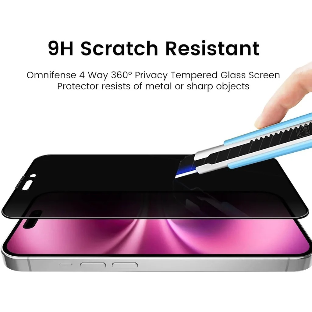 CROWNYX Privacy Screen Protector for iPhone 16, Dust free, Anti Finger Print, Shatter Proof, Scratch Resistant, Anti Spy Tempered Glass, Easy Installation Kit | IP-16-GPSP - Image 3