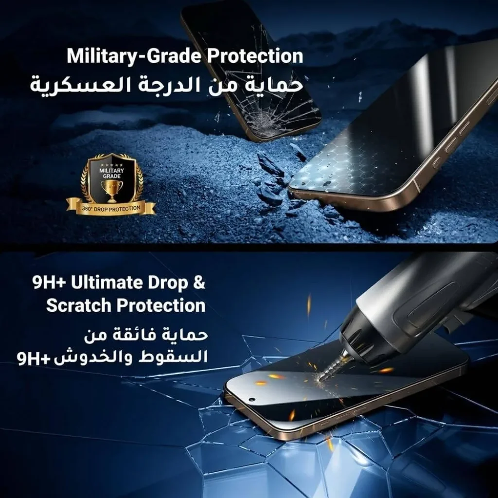 CROWNYX Privacy Screen Protector for iPhone 16, Dust free, Anti Finger Print, Shatter Proof, Scratch Resistant, Anti Spy Tempered Glass, Easy Installation Kit | IP-16-GPSP - Image 5