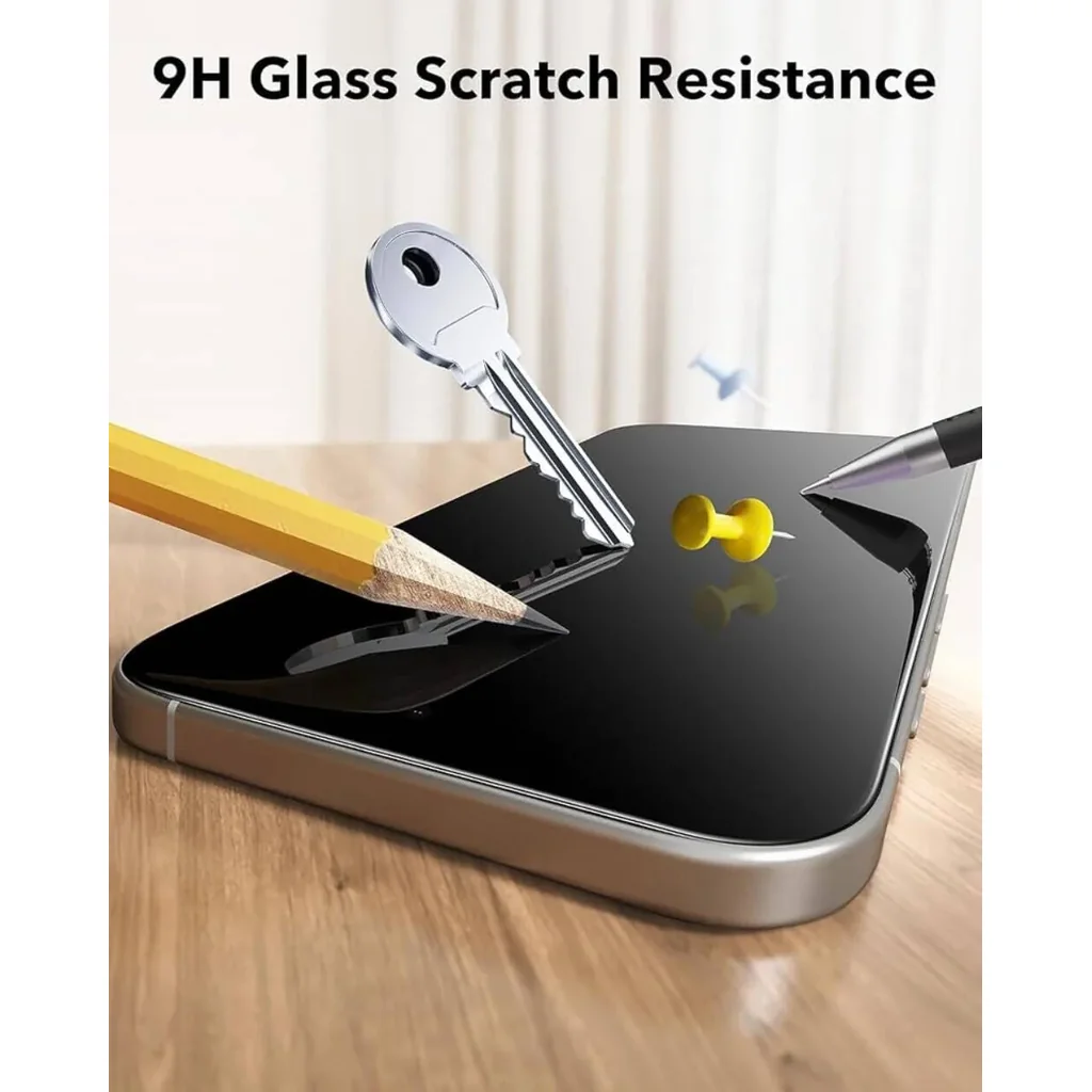 CROWNYX Privacy Screen Protector for iPhone 16 Pro, Dust free, Anti Finger Print, Shatter Proof, Scratch Resistant, Anti Spy Tempered Glass, Easy Installation Kit | IP-16P-GPSP - Image 3