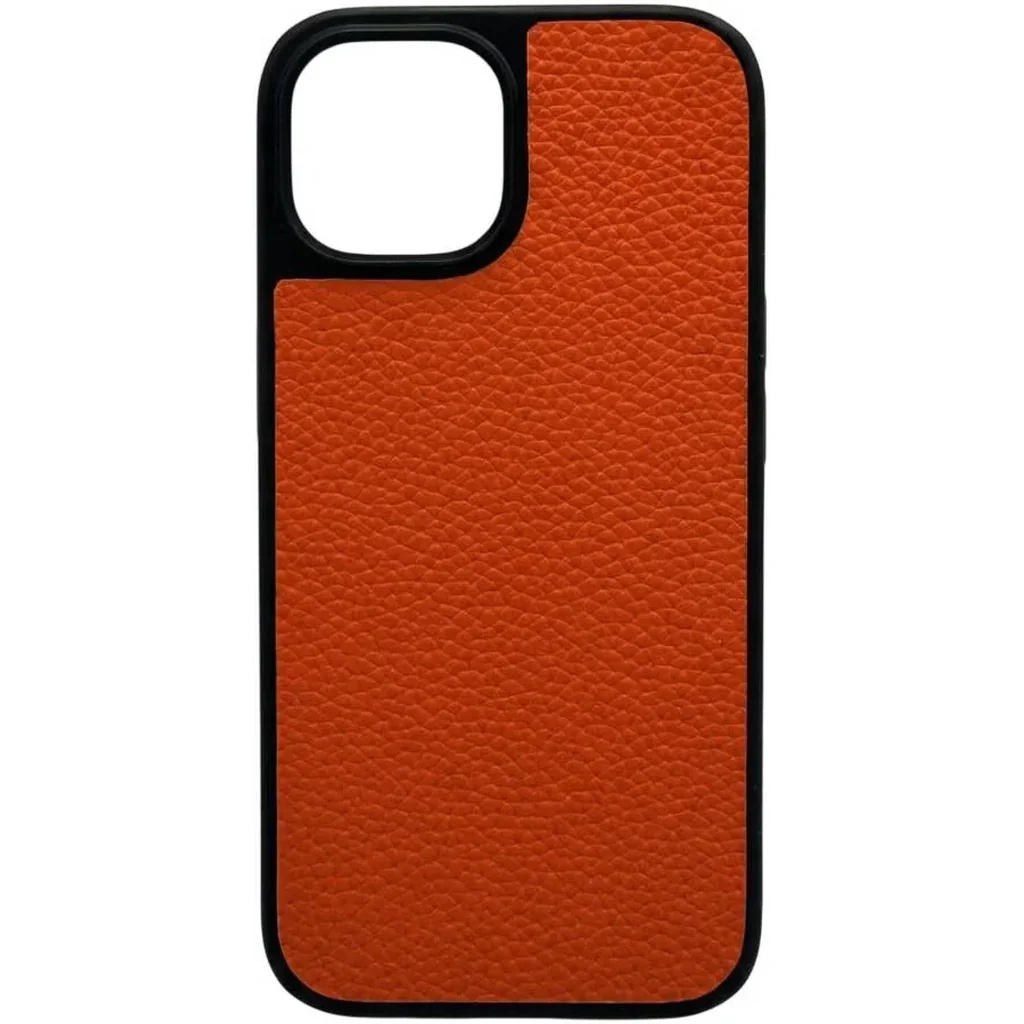 CROWNYX Regal Leather Case for Iphone 15, MagSafe Compatible, Anti-Slip Grip, Shockproof, Raised Camera Protection, Orange | IP15-MGSF-RGL-ORG