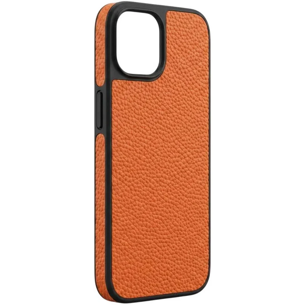 CROWNYX Regal Leather Case for Iphone 15, MagSafe Compatible, Anti-Slip Grip, Shockproof, Raised Camera Protection, Orange | IP15-MGSF-RGL-ORG - Image 2