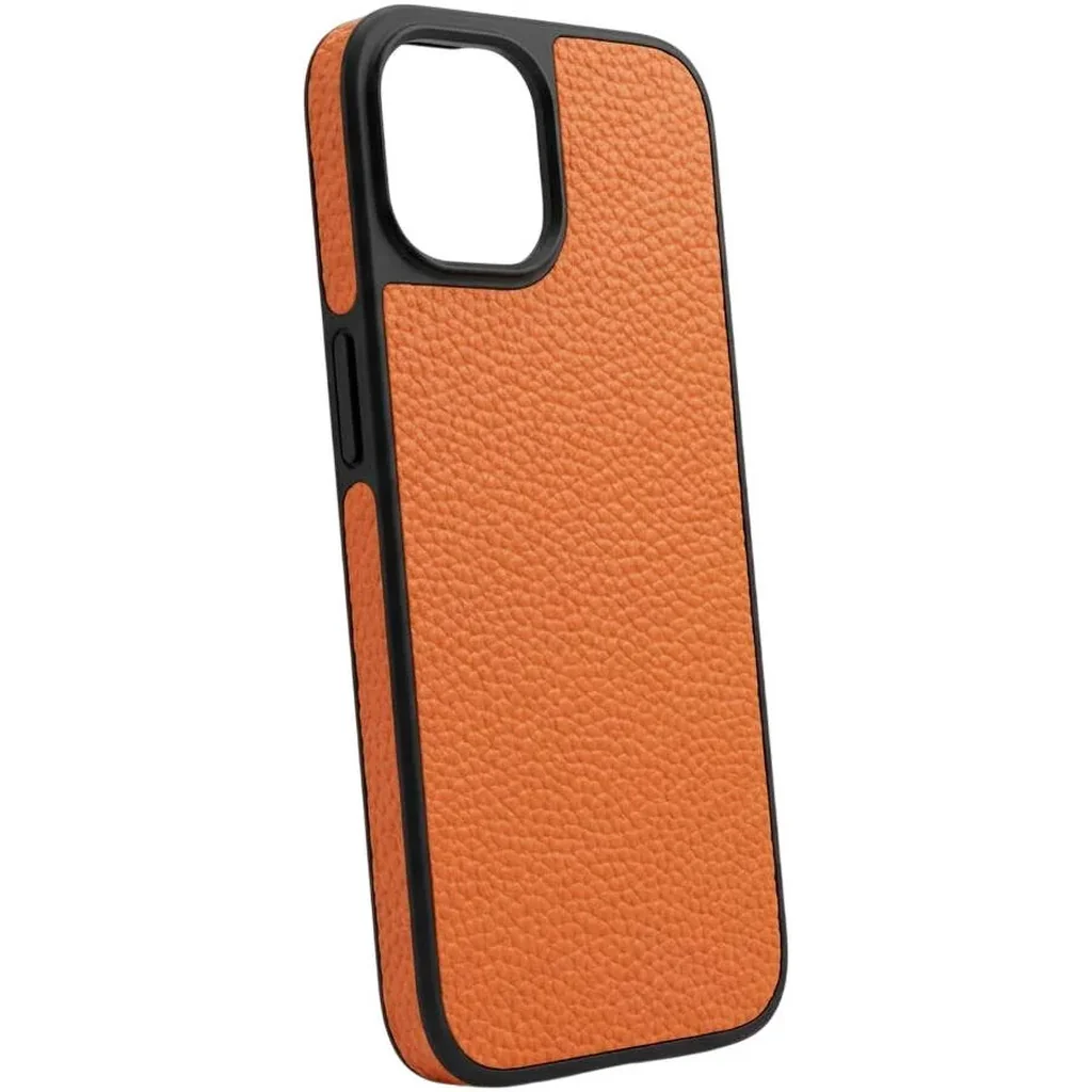 CROWNYX Regal Leather Case for Iphone 15, MagSafe Compatible, Anti-Slip Grip, Shockproof, Raised Camera Protection, Orange | IP15-MGSF-RGL-ORG - Image 3