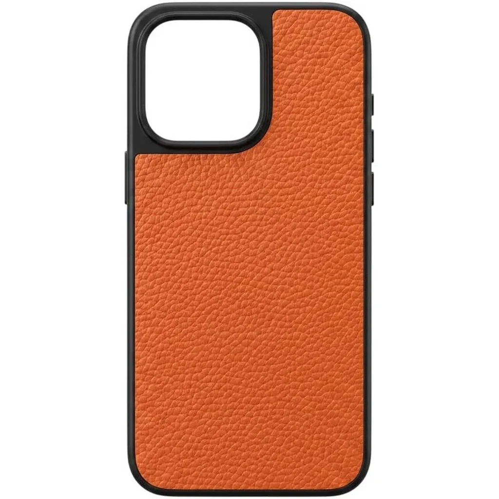 CROWNYX Regal Leather Case for Iphone 15 Pro, MagSafe Compatible, Anti-Slip Grip, Shockproof, Raised Camera Protection, Orange | IP15P-MGSF-RGL-ORG