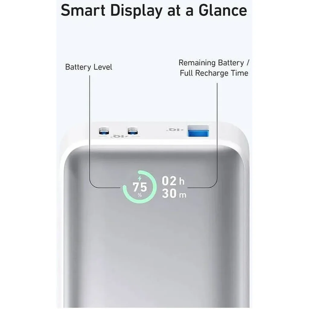 Anker 533 Power Bank, 10000mAh Portable Charger, 30W USB C PD Fast Charging Power Bank, Smart LED Display, 3 Port Power Bank, | A1256H12 - Image 2