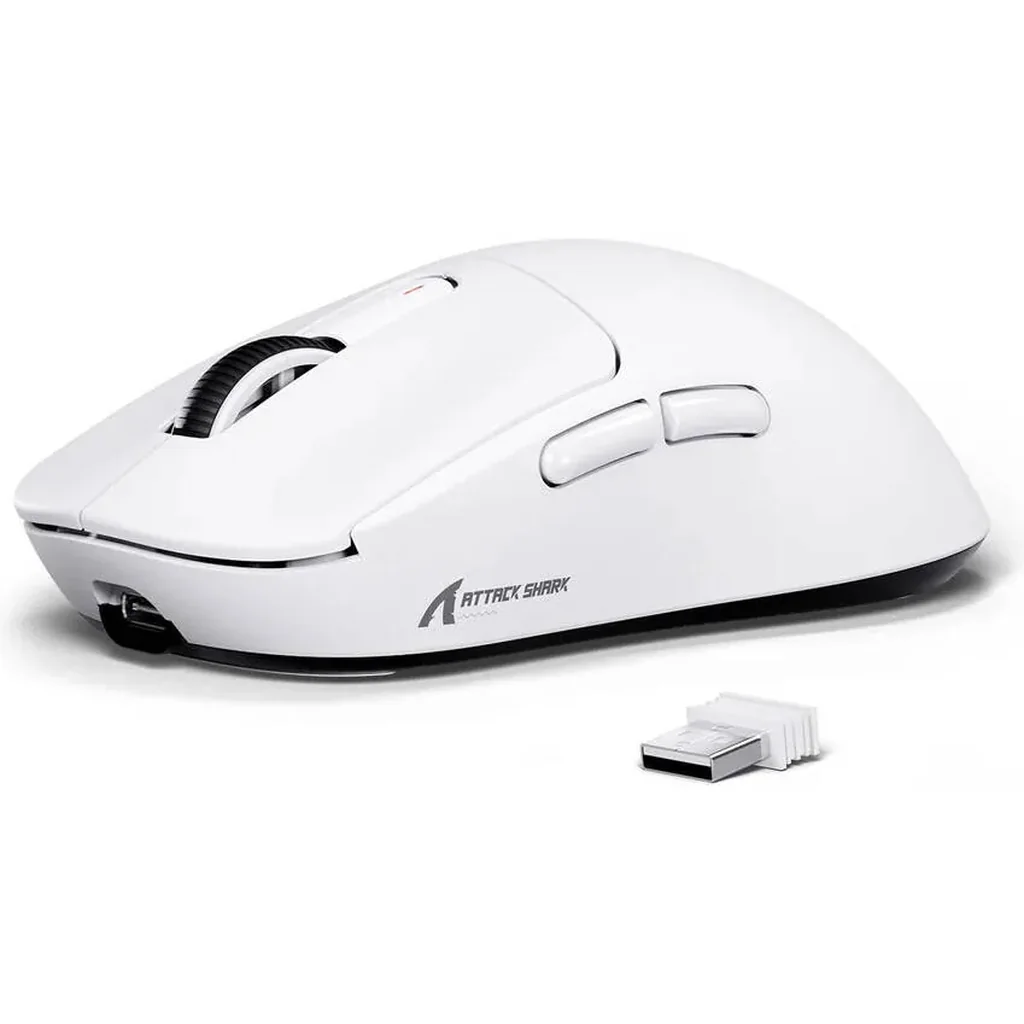 ATTACK SHARK X3 49g Ultralight Mouse, PixArt PAW3395 Gaming Sensor, BT/2.4G Wireless/Wired Gaming Mouse, 26000 DPI, 200 Hours Battery, Office Mice for Win11/Xbox/PS/Mac, White | X3