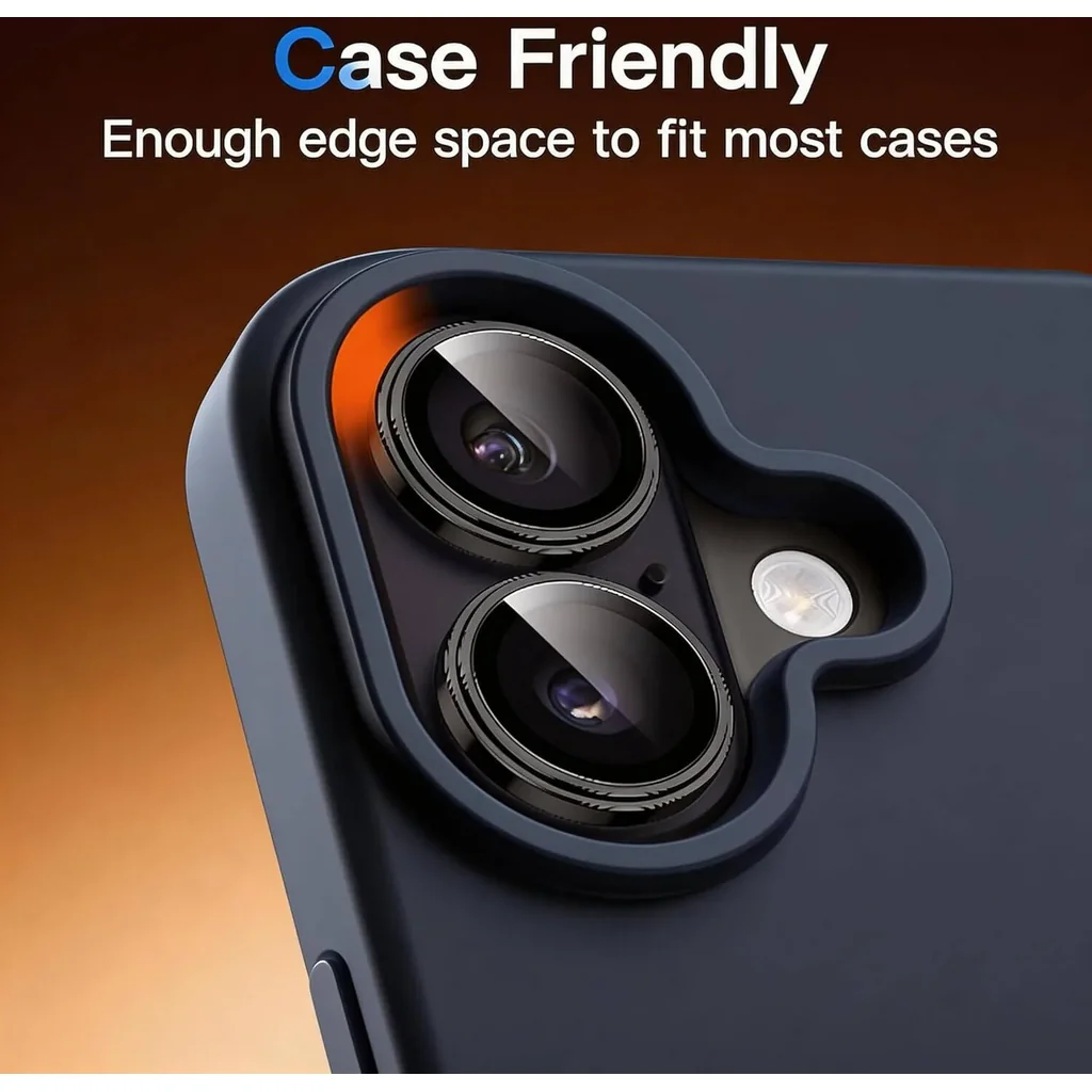 CROWNYX Camera 3D Individual Lens Protector for iPhone 17, 9H Tempered Glass, Anti Scratch, Anti-Oil, Anti-Shock, Dirt-Resistance, HD Night Shots Clear Image, Pack-1 | IP17-3DINDVL-CLP - Image 2