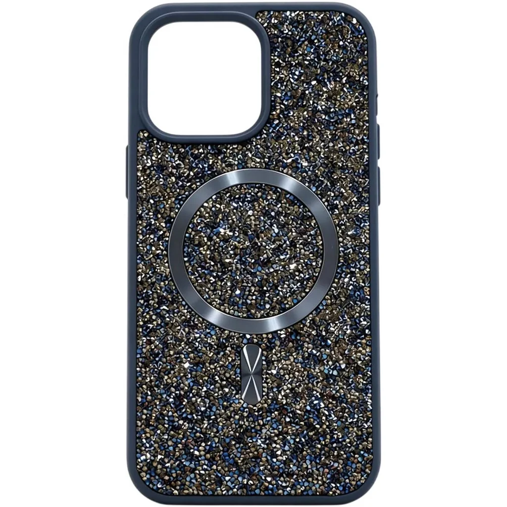 CROWNYX GlamAura Glitter Case for Iphone 16 Pro Max, Magsafe Compatible, Bling Sparkle Shockproof Phone, Bumper Cover, Blue | IP16PM-MGSF-GA-BLU - Image 2