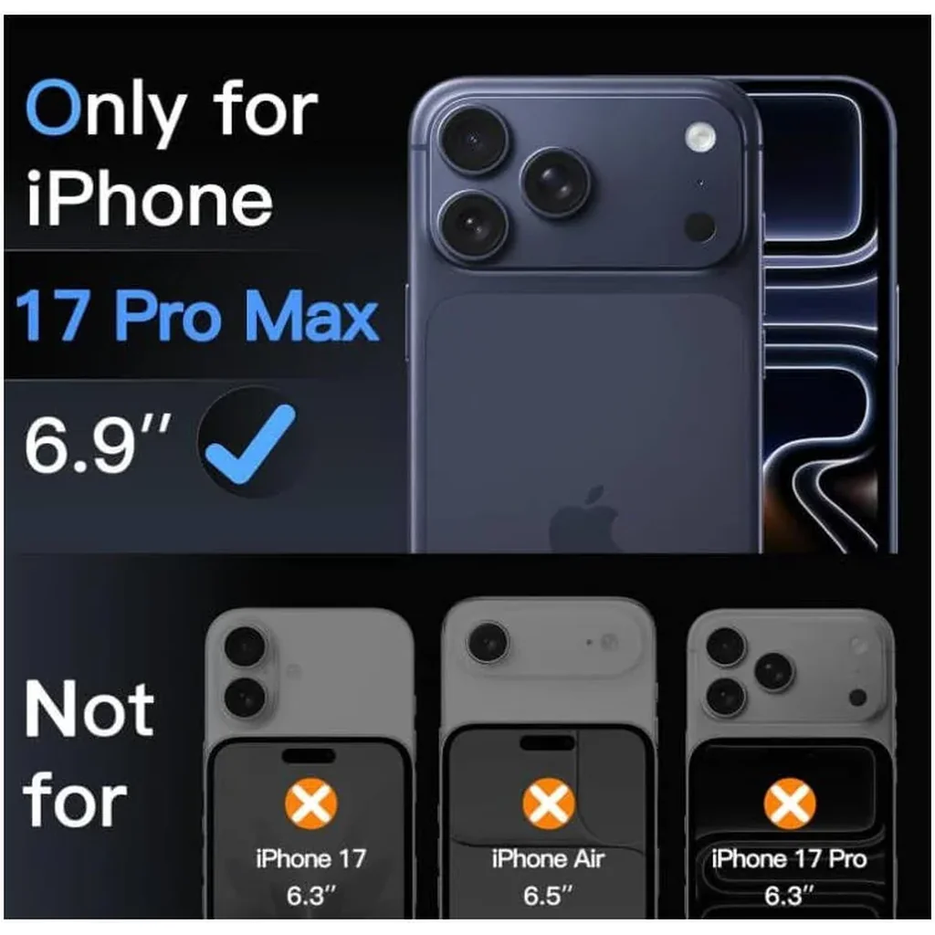 CROWNYX Prime Shield Camera Lens Protector for iPhone 17 Pro, Full Coverage Aluminum Alloy Frame, Military-Grade Protection, 9H Tempered Glass, Anti-Scratch, Case-Friendly, Blue | IP17P-PS-CLP-BLU - Image 3
