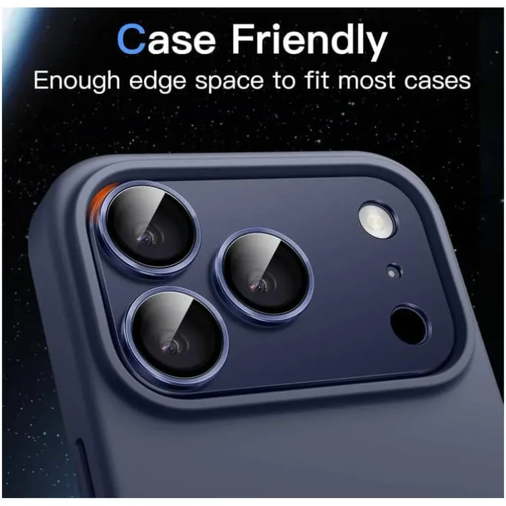 CROWNYX Prime Shield Camera Lens Protector for iPhone 17 Pro, Full Coverage Aluminum Alloy Frame, Military-Grade Protection, 9H Tempered Glass, Anti-Scratch, Case-Friendly, Blue | IP17P-PS-CLP-BLU - Image 4