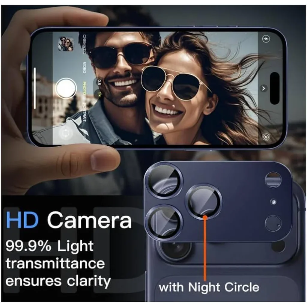 CROWNYX Prime Shield Camera Lens Protector for iPhone 17 Pro, Full Coverage Aluminum Alloy Frame, Military-Grade Protection, 9H Tempered Glass, Anti-Scratch, Case-Friendly, Blue | IP17P-PS-CLP-BLU - Image 6