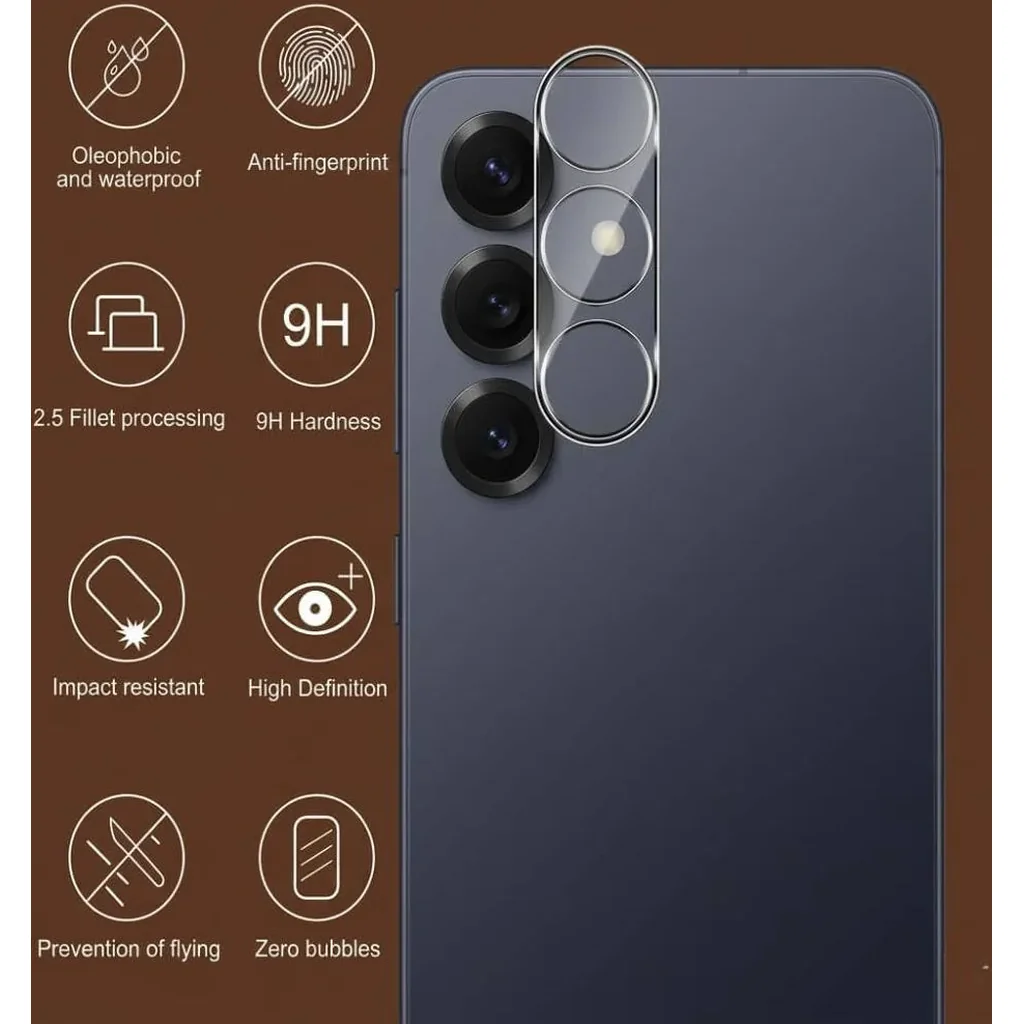 CROWNYX Camera Lens Protector for Samsung Galaxy S26, 9H Tempered Glass, Anti-Scratch, Anti-Oil, Anti-Shock, HD Clear, Night Shot Friendly, Bubble-Free Pack of 1 | SAM-S26-2D-CLR-CLP - Image 6