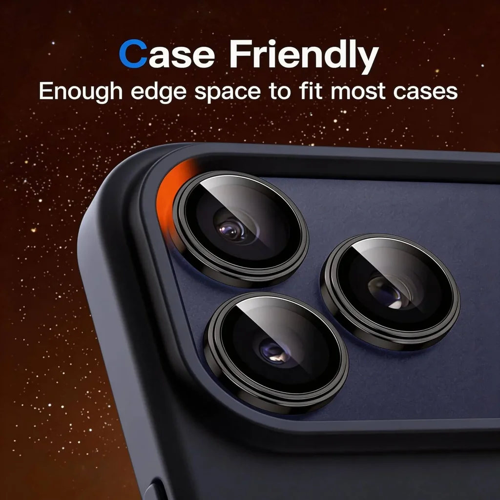 CROWNYX Camera 3D Individual Lens Protector for iPhone 16 Pro & 16 Pro Max, 9H Tempered Glass, Anti-Scratch, Anti-Oil, Anti-Shock, HD Clear, Night Shot, Bubble-Free Pack of 1 | IP16P16PM-3DINDVL-CLP - Image 5