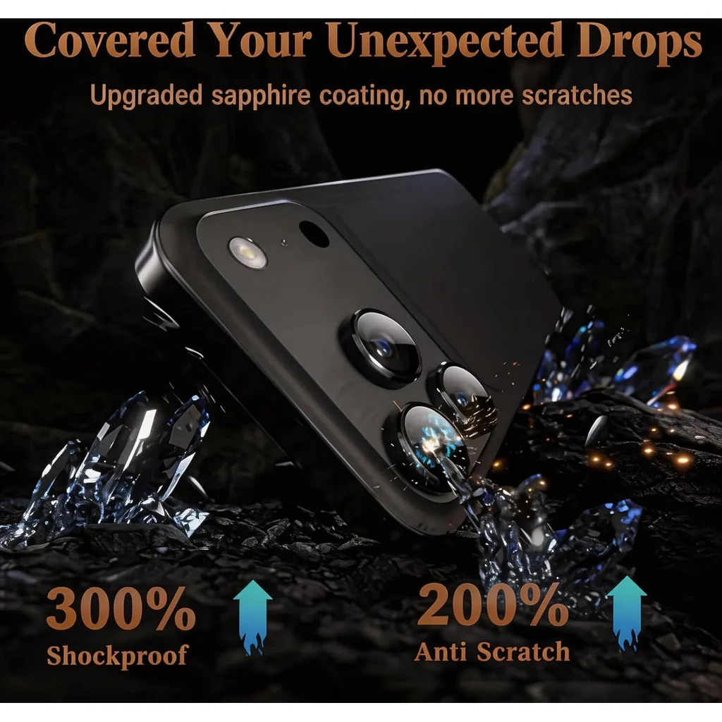 CROWNYX Camera 3D Individual Lens Protector for iPhone 16 Pro & 16 Pro Max, 9H Tempered Glass, Anti-Scratch, Anti-Oil, Anti-Shock, HD Clear, Night Shot, Bubble-Free Pack of 1 | IP16P16PM-3DINDVL-CLP - Image 6