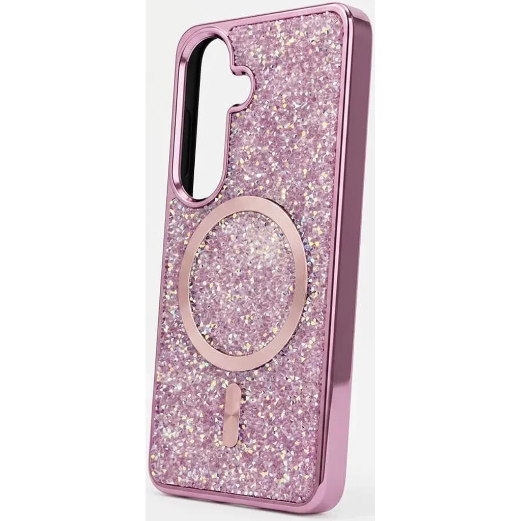 CROWNYX Luxury Glitter Case for Samsung Galaxy S26 Plus, Magnetic Sparkle Rhinestone Diamond Protective Cover, Slim Shockproof Bling Phone Case with Camera Protection, Pink | SAMS26PL-MGSF-GA-PNK - Image 2