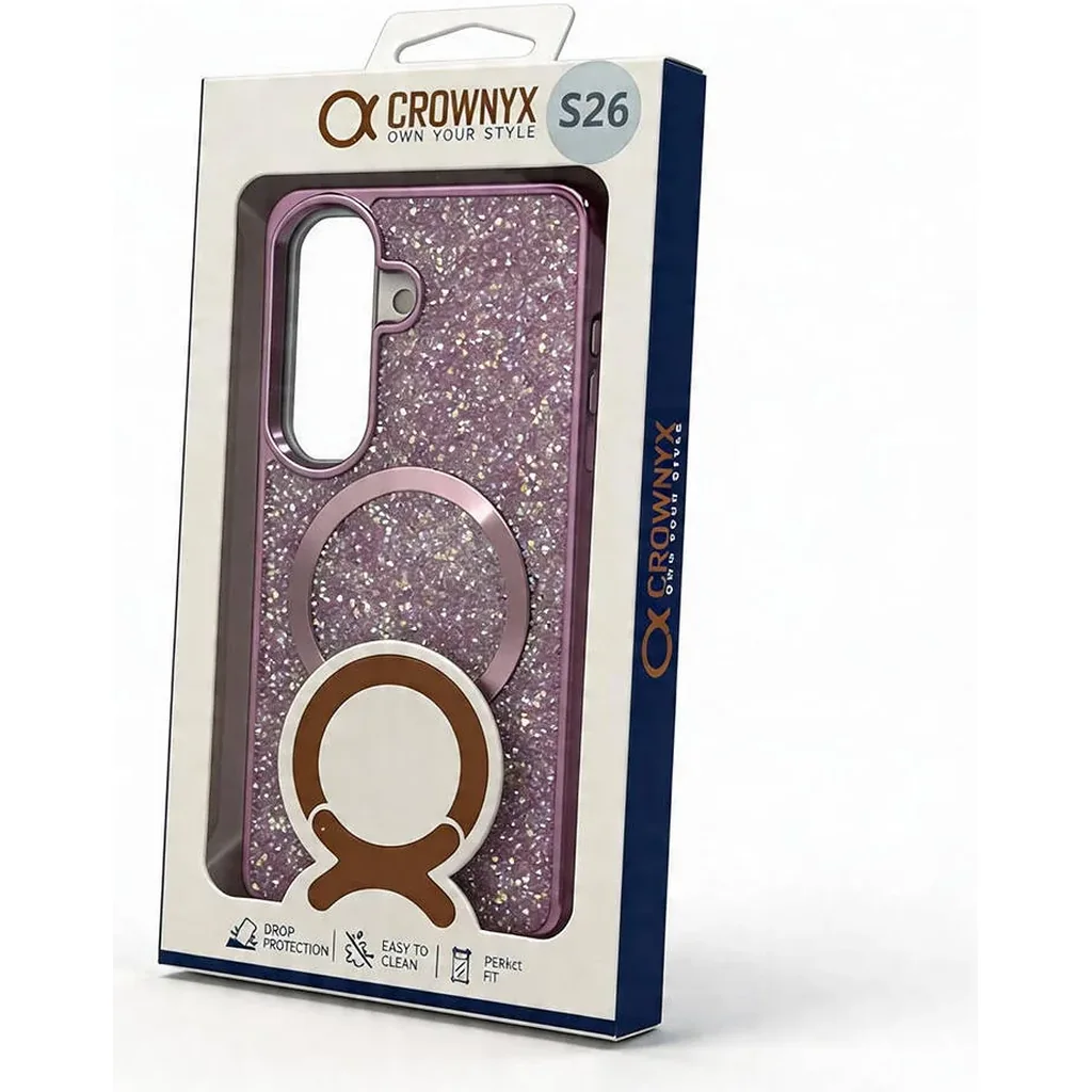 CROWNYX Luxury Glitter Case for Samsung Galaxy S26 Plus, Magnetic Sparkle Rhinestone Diamond Protective Cover, Slim Shockproof Bling Phone Case with Camera Protection, Pink | SAMS26PL-MGSF-GA-PNK - Image 7