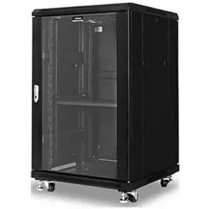 Azeon 18u 600x600mm Floor Cabinet With 2 Fan & 1 Shelf IP-20 Rating, ETSI Standard, Black | 18u