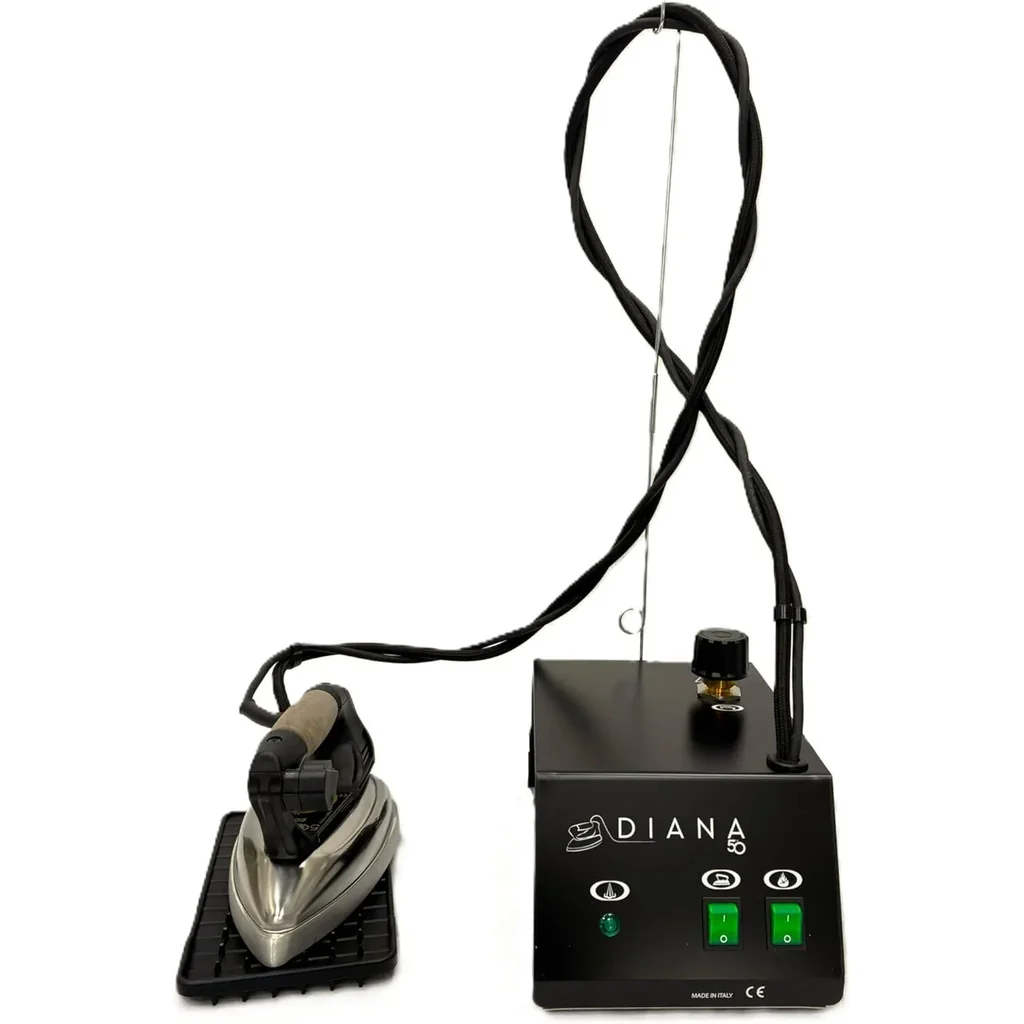 Battistella Diana Steam Generator, Steam Generator Iron with EOS 800W Iron, 1.2L Stainless Steel Boiler Made in Italy High Pressure Steam Iron System Fast Heat Continuous Steam Output, Black | Diana