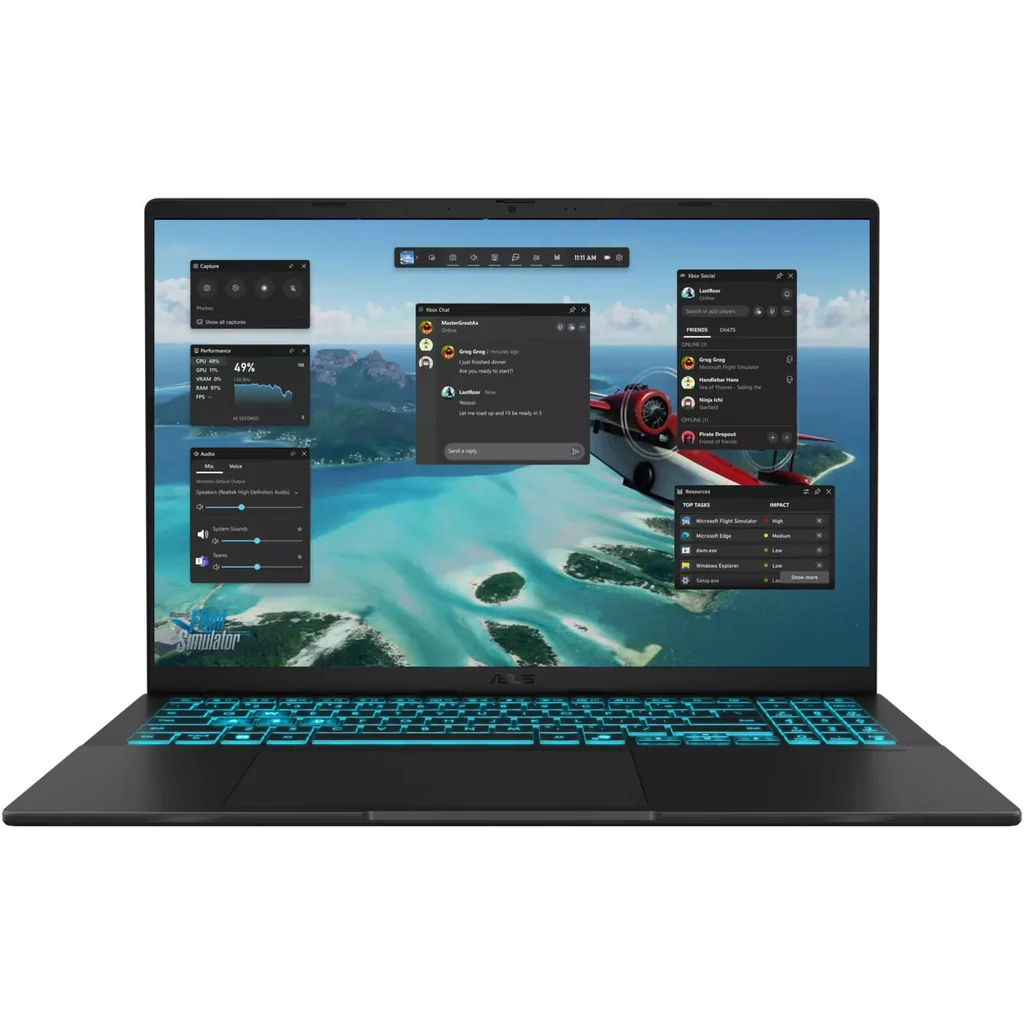ASUS V16 V3607VU-RP092 Gaming Laptop, 16" WUXGA 144Hz Display, Intel Core 5 210H Processor, 16GB RAM, 1TB SSD, GeForce RTX 4050 6GB GPU, English Keyboard, NO OS, Black | 90NB15Q1-M00CU0