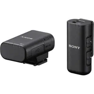 Sony ECM-W3S Single Channel Wireless Microphone, Digital Wireless Lavalier Mic System, 150m Range, Multi Interface Shoe, USB-C Audio, Noise Reduction, Charging Case Included, Black | ECM-W3S