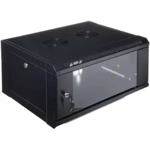 Azeon 4U 530 x 350 Wall Mount Rack Single Section Cabinet With Fan-Server Room Organization, Dimensions 5300mm (W) x 350mm (D) x 350mm (H), Organized Storage, Black | 4U-Wall-Mount-Rack
