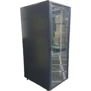 Azeon 42U Server Rack Mount, Toughened Glass Door, Heavy Duty Castor, Dimensions 600X1000, Black | 42U