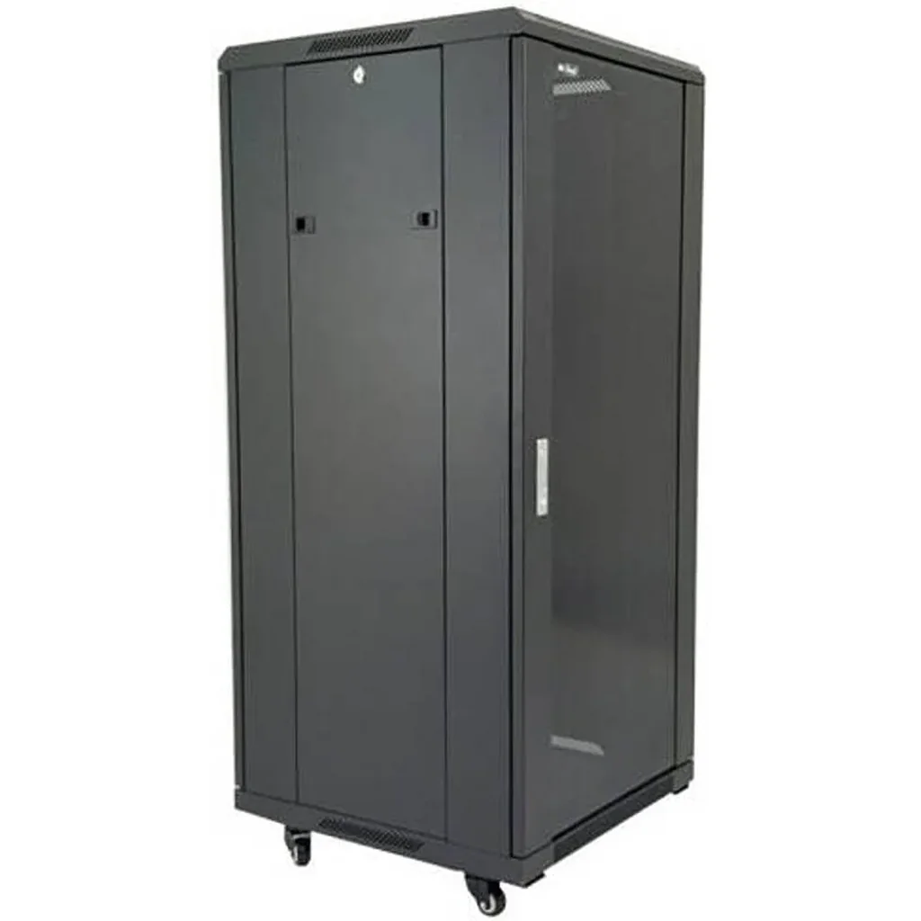 Azeon 42U Server Rack Mount, Toughened Glass Door, Heavy Duty Castor, Dimensions 600X1000, Black | 42U - Image 2