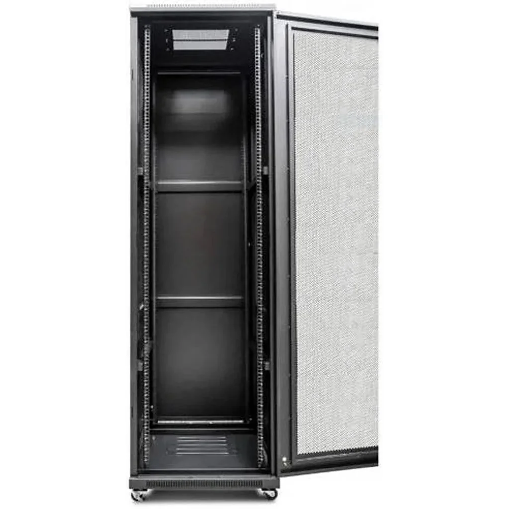 Azeon 42U Server Rack Mount, Toughened Glass Door, Heavy Duty Castor, Dimensions 600X1000, Black | 42U - Image 3