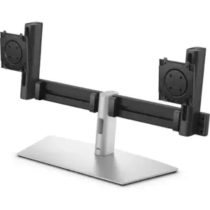 Dell Dual Monitor Stand, Height Adjustable Dual Display Mount, Fits 19 Inch to 27 Inch Monitors, VESA 100x100, Tilt Swivel Pivot, Quick Release, Cable Management, Black | 482-BBFS