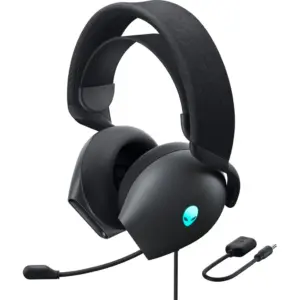 Dell Alienware AW520H Wired Gaming Headset, 40mm Driver Size, RGB Lighting, 20Hz-40KHz Frequency Response, Retractable Microphone, Hi-Res Audio, Dark Side of the Moon | 545-BBFH