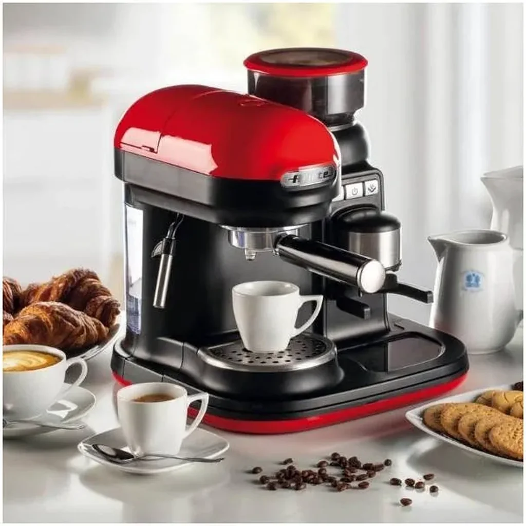 Ariete Moderna 1318 Espresso Coffee Machine with Integrated Adjustable Grinder, Steam Wand, Milk Frother, Steel Body, 220-240V Compact Classic Design, Black | Moderna 1318 - Image 8
