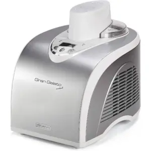Ariete Gran Gelato Metal ART693 Professional Self-Freezing Ice Cream Maker with Compressor, 1L Capacity, 135W, LCD Display, Removable Bowl for Ice Cream, Sorbet & Frozen Yogurt, Grey | ART693